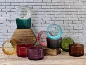 fluted glass candle holder
