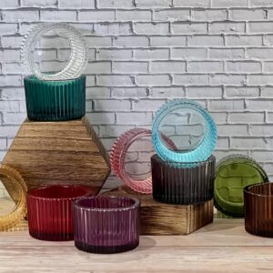 fluted glass candle holder