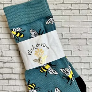 deep blue bee socks