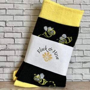 black and yellow cartoon socks
