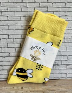 bees and sunflowers socks