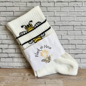 ribbed socks with bees