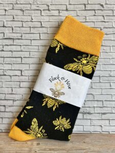 black, gold & yellow bee socks