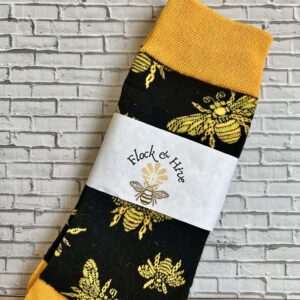 black, gold & yellow bee socks