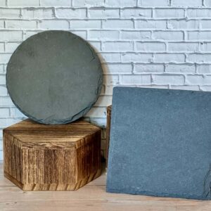 candle plate black slate (4" x 4")