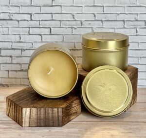 tin beeswax candle