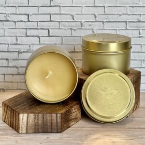 tin beeswax candle