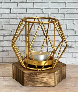 gold metal candle holder