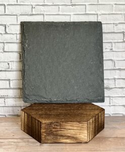 candle plate black slate (4 inches x 4 inches)