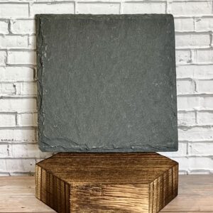 candle plate black slate (4 inches x 4 inches)