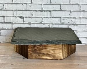 candle plate black slate (4 inches x 4 inches)