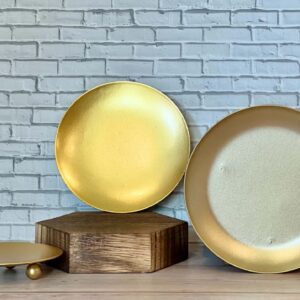 candle plates mini, medium, large (gold metal)