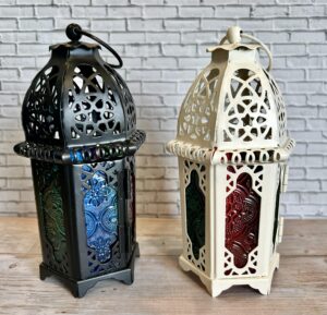 stained glass lantern (black or white)