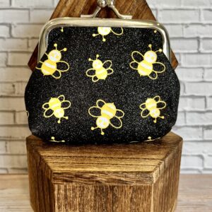 bee coin purse (black)